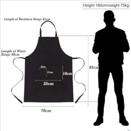 صدرية مطبخ قطني عملي أصلي متعدد الاستخدامات اسود Original, practical, multi-purpose cotton kitchen apron in black