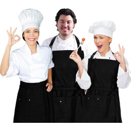 صدرية مطبخ قطني عملي أصلي متعدد الاستخدامات اسود Original, practical, multi-purpose cotton kitchen apron in black