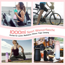 زجاجة مياه رياضية أوهان سعة 1 لتر تحفيزية AOHAN 1L Motivational Sports Water Bottle
