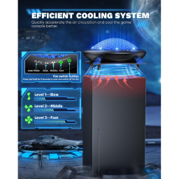 مروحة تبرید یو إف أو آر جی بی لأجھزة إکس بوکس سیریز إکس – تحکم بدرجة الحرارة UFO RGB Cooling Fan for Xbox Series X – Temperature Controlled