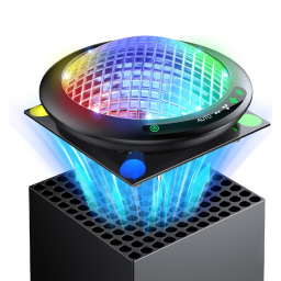 مروحة تبرید یو إف أو آر جی بی لأجھزة إکس بوکس سیریز إکس – تحکم بدرجة الحرارة UFO RGB Cooling Fan for Xbox Series X – Temperature Controlled