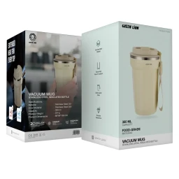 كوب حافظ للحرارة (مطارة) غرين ليون ستانلس ستيل - 380 مل Green Lion Vacuum Mug Stainless Steel Insulated Bottle - 380mL