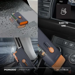 طقم طوارئ وسلامة السيارة 3 في 1 من "بورودو لايف ستايل" Porodo Lifestyle Vehicle Emergency Safety Kit with Tool Cleaners