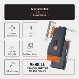 طقم طوارئ وسلامة السيارة 3 في 1 من "بورودو لايف ستايل" Porodo Lifestyle Vehicle Emergency Safety Kit with Tool Cleaners