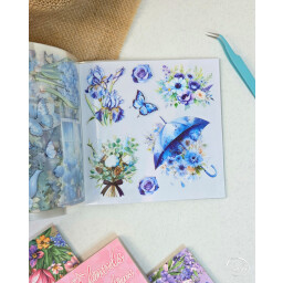 فتر ملصقات مربع ورد Square Flower Sticker Book