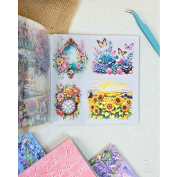 فتر ملصقات مربع ورد Square Flower Sticker Book