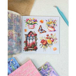 فتر ملصقات مربع ورد Square Flower Sticker Book