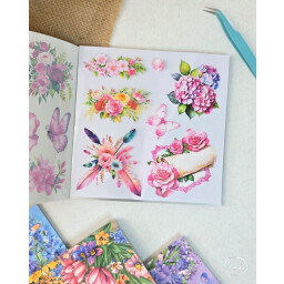 فتر ملصقات مربع ورد Square Flower Sticker Book