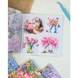 فتر ملصقات مربع ورد Square Flower Sticker Book
