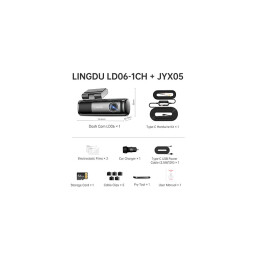 كاميرا سيارة LD06 ثنائية القنوات بدقة 4K كاميرا مراقبة السيارة (Dash Cam) من طراز LINGDU LD06.