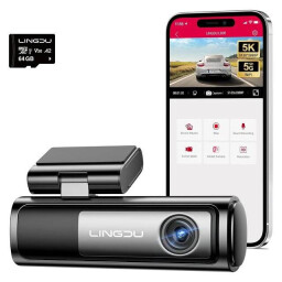كاميرا سيارة LD06 ثنائية القنوات بدقة 4K كاميرا مراقبة السيارة (Dash Cam) من طراز LINGDU LD06.