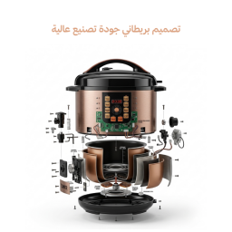 قدر ضغط كهربائي بريطاني بحجم 10 لتر مع تعدد وظائف الطهي Electric pressure cooker
