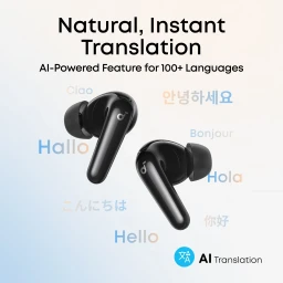 سماعة أذن لاسلكية "ساوند كور R60i NC" مع ميزة إلغاء الضوضاء الفائق ومترجم ذكي مدمج - أسود Soundcore R60i NC Wireless Earbuds with Adaptive Hybrid ANC