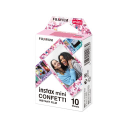 أفلام كاميرا فورية "فوجي فيلم إنستاكس ميني" بتصميم إطار قصاصات الورق الملونة 10 صور FUJIFILM Instax Mini Confetti Instant Film Sheets 10Pcs (10x1) for Mini Cameras