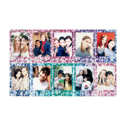 أفلام كاميرا فورية "فوجي فيلم إنستاكس ميني" بتصميم إطار قصاصات الورق الملونة 10 صور FUJIFILM Instax Mini Confetti Instant Film Sheets 10Pcs (10x1) for Mini Cameras