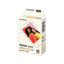 أفلام كاميرا فورية "فوجي فيلم إنستاكس ميني" بتصميم إطار حبيبات السكر الملونة 10 صور FUJIFILM Instax Mini Sprinkles Instant Film Sheets 10Pcs (10x1) for Mini Cameras