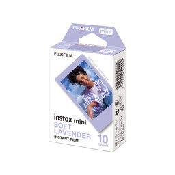 أفلام كاميرا فورية "فوجي فيلم إنستاكس ميني" بتصميم إطار لون اللافندر الناعم 10 صور FUJIFILM Instax Mini Soft Lavender Instant Film Sheets 10Pcs (10x1) for Mini Cameras