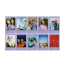 أفلام كاميرا فورية "فوجي فيلم إنستاكس ميني" بتصميم إطار لون اللافندر الناعم 10 صور FUJIFILM Instax Mini Soft Lavender Instant Film Sheets 10Pcs (10x1) for Mini Cameras