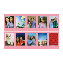 أفلام كاميرا فورية "فوجي فيلم إنستاكس ميني" بتصميم إطار عصير الليمون الوردي 10 صور FUJIFILM Instax Mini Pink Lemonade Instant Film Sheets 10Pcs (10x1) for Mini Cameras