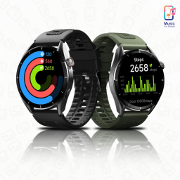 3 برو - ساعة يد ذكية مع سير ساعة باللون الاسود وباللون الاخضر Watch Pro 3