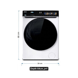 غسالة فول أوتوماتيك إينوكس كومبو 12 كغم مع مجففة 8 كغم - أبيض INOX Combo Front Load Washer 12 Kg with Dryer 8 Kg - White