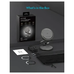 شاحن مكتبي ثلاثي RAVPOWER RAVPREMUIM FOLDABLE MAGNETIC 3 IN 1 CHARGE STATION
