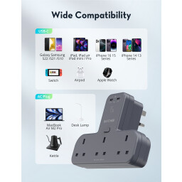 تقسيم كهرباء متعدد RAVPOWER RP-PC1069 POWER OUTLET EXTENDER 45W