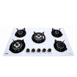 طباخ منضدي اينوكس 86 سم زجاجي أبيض Inox Tabletop Gas Cooker 86cm White Glass