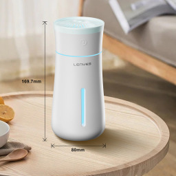 مرطب هواء لينيس بشكل مزهرية بإضاءة متعددة الألوان ورذاذ نانو صامت Lenyes LHU03 Vase Type RGB Atmosphere Light Nano Spray Silent Air Humidifier