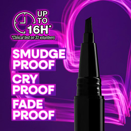 قلم آيلاينر أسود مقاوم للماء بفرشاة مائلة Breakup Proof Wing Out Waterproof Eyeliner - Ultra Black