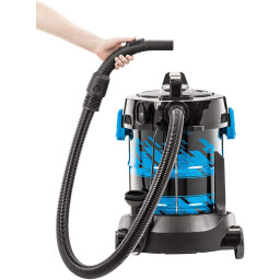 بيسيل باوركلين – مكنسة برميل – 21 لتر – 2000 واط – جاف ورطب – موديل 2027E – أزرق Bissell PowerClean Drum Vacuum Cleaner – 21L – 2000W – Wet & Dry – Model 2027E – Blue