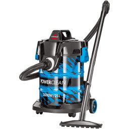 بيسيل باوركلين – مكنسة برميل – 21 لتر – 2000 واط – جاف ورطب – موديل 2027E – أزرق Bissell PowerClean Drum Vacuum Cleaner – 21L – 2000W – Wet & Dry – Model 2027E – Blue