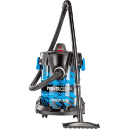 بيسيل باوركلين – مكنسة برميل – 21 لتر – 2000 واط – جاف ورطب – موديل 2027E – أزرق Bissell PowerClean Drum Vacuum Cleaner – 21L – 2000W – Wet & Dry – Model 2027E – Blue