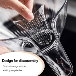 وعاء التصفية للخضروات والفواكه والطعام Clear Acrylic Vegetable and Fruit Washing Basket