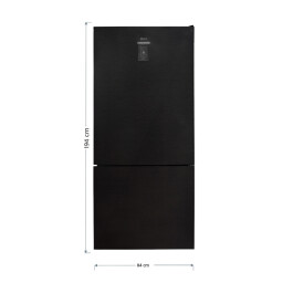 ثلاجة إيلك 24 قدم مع مجمد سفلي ولون أسود ILK Conventional Refrigerator 24 ft with Bottom Freezer, Black