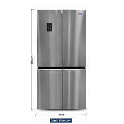 ثلاجة إيلك 4 أبواب (French Door) لون فضي ILK French Door Refrigerator, Silver