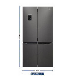 ثلاجة إيلك 4 أبواب (French Door) لون أسود ILK French Door Refrigerator, Black