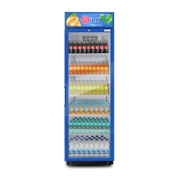 عارضة تبريد اينوكس 373 لتر - باب زجاج ثنائي الطبقة Inox Showcase Refrigerator 373 Liters - Double Glass Door