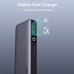 اوكي Sprint X باور بانك بسعة 20000 مللي أمبير، منفذان USB C ومنفذ USB A، شحن سريع 65 واط Aukey Sprint X 20000mAh Power Bank, 2 USB-C Ports And 1 USB-A Port, 65W Fast Charging