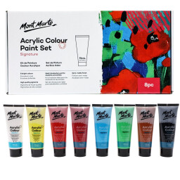 اكرلك مونت مارت 75  مل 8 لون Acrylic Colour Paint Set Signature 8pc x 75ml