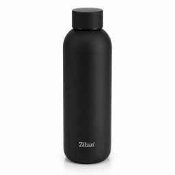 طقم مطرات حرارية (ترمس) وزمزمية رياضية زيلان ٣ قطع (أسود مطفي) + هدية مجانية محضرة قهوة فرنش برس من Zilan 3-Piece Vacuum Flask & Sport Bottle Set (Matte Black) + FREE French Press Gift