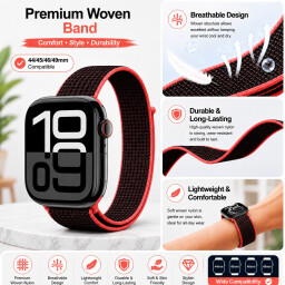 سوار قماش منسوج لساعة آبل Apple Watch Woven Fabric Band – 44/45/46/49mm