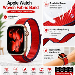 سوار قماش منسوج لساعة آبل Apple Watch Woven Fabric Band – 44/45/46/49mm