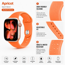 سوار رياضي لساعة آبل 42/41/40/38 ملم Apple Watch Sport Silicone Band – 38/40/41/42mm