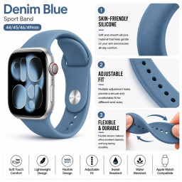 سوار رياضي لساعة آبل 49/46/45/44 ملم Apple Watch Sport Silicone Band – 44/45/46/49mm