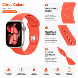 سوار رياضي لساعة آبل 49/46/45/44 ملم Apple Watch Sport Silicone Band – 44/45/46/49mm