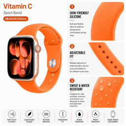 سوار رياضي سيليكون لساعة آبل Apple Watch Sport Silicone Band