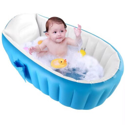 حوض استحمام أطفال هوائي قابل للنفخ قابل للطي مع نظام تصريف مياه Inflatable Foldable Baby Bathtub with Water Drain System