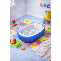 حوض استحمام أطفال هوائي قابل للنفخ قابل للطي مع نظام تصريف مياه Inflatable Foldable Baby Bathtub with Water Drain System