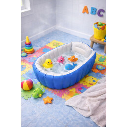 حوض استحمام أطفال هوائي قابل للنفخ قابل للطي مع نظام تصريف مياه Inflatable Foldable Baby Bathtub with Water Drain System